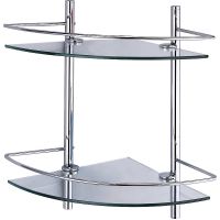 Стеклянная полка WasserKRAFT K-3122 угловая Хром — фото 1, товары