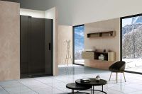 Душевая дверь Vincea Extra 100 VDP-1E9010CGB профиль Черный стекло тонированное — фото 7, Душевые двери в нишу