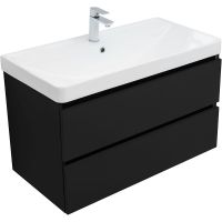 Товар: Тумба под раковину Aquanet Вега 2.0 90 337956 подвесная Черная матовая - фото 2 Тумба под раковину Aquanet Вега 2.0 90 337956 подвесная Черная матовая — фото 2, Тумбы под раковину