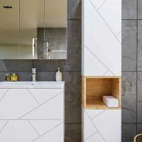 Тумба под раковину Бриклаер Кристалл 70 4627125415951 подвесная Белая — фото 3, Мебель для ванной