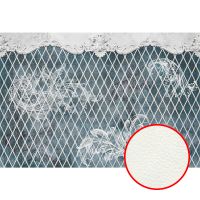 Фреска Ortograf Splendo 31718 Фактура флок FLK Флизелин (4*2,7) Бирюзовый/Белый, Вензель/Ромб — фото 1, Фрески