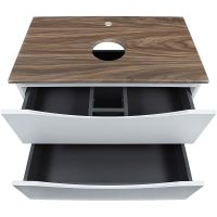 Тумба под раковину Bond Cube 80 T09805 подвесная Белая матовая Дуб — фото 6, Мебель для ванной