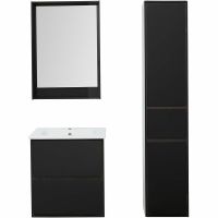 Тумба под раковину Aquanet Милан 65 306379 подвесная Черный глянец — фото 9, Мебель для ванной