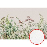 Фреска Ortograf Цветы 33602 Фактура бархат FX Флизелин (4*2,7) Серый/Зеленый, Цветы/Листья/Птицы — фото 1, Фрески