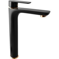 Смеситель для раковины Rav Slezak Vltava VT430.5CMATZ Черный матовый Золото — фото 1, Смесители для раковины