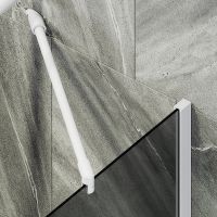 Шторка на ванну Maybah Glass MGV-252-1ш 300x1400 в широком профиле Белый стекло графитовое — фото 5, Неподвижные шторки для ванной