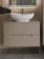 Товар: Тумба с раковиной Orange Line 80 Li-80TuLMDF+B08-585W подвесная Латте матовый - фото 3 Тумба с раковиной Orange Line 80 Li-80TuLMDF+B08-585W подвесная Латте матовый — фото 3, Тумбы с раковиной