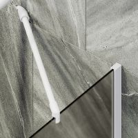 Шторка на ванну Maybah Glass MGV-75-1ш 700x1400 в широком профиле Белый стекло бронзовое матовое — фото 5, Неподвижные шторки для ванной