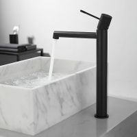 Смеситель для раковины Vincea Desire VBF-1D2MB Черный матовый — фото 6, Смесители