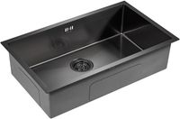 Кухонная мойка Paulmark Next 74 Uni PM217444-GM Вороненая сталь — фото 2, Кухонные мойки