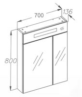 Товар: Зеркальный шкаф Opadiris Фреш 70 00-00005554 Белый глянцевый - фото 6 Зеркальный шкаф Opadiris Фреш 70 00-00005554 Белый глянцевый — фото 6, Мебель для ванной