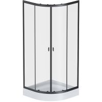 Душевой уголок AM.PM X-Joy Twin Slide 80х80 W88G-205-080BT64 профиль Черный матовый стекло прозрачное — фото 1, Душевые уголки