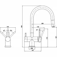 Товар: Смеситель для кухни Florentina Клио Fl Ультра 333.13Н.2123.501 Нуар - фото 2 Смеситель для кухни Florentina Клио Fl Ультра 333.13Н.2123.501 Нуар — фото 2, Смесители
