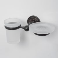 Стакан для зубных щеток с мыльницей WasserKRAFT Isar K-7326 Темная бронза — фото 2, Мыльницы