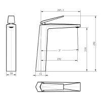 Смеситель для раковины Boheme Venturo 372-b Черный, Хром — фото 2, Смесители