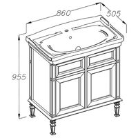 Тумба под раковину Opadiris Кантара 85 00-00007478 Белая матовая — фото 8, Мебель для ванной