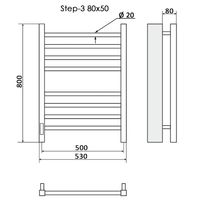 Электрический полотенцесушитель Ника Step-3 80/50 Хром — фото 2, Электрические полотенцесушители