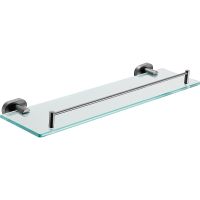 Стеклянная полка Belz B905 B90507 Вороненая сталь — фото 1, Полки для ванной и душа