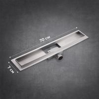 Душевой лоток Ростовская Мануфактура Сантехники РМС ТЛ-03-70х7 с решеткой Нержавеющая сталь — фото 5, Душевые лотки