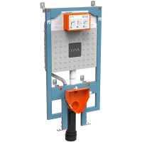 Комплект унитаза с инсталляцией Vitra Normus 9773B003-7200 с сиденьем Микролифт и клавишей смыва Хром глянцевый — фото 6, Комплекты унитаз + инсталляция