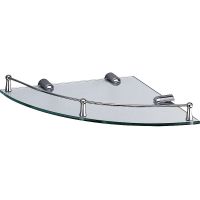 Стеклянная полка WasserKRAFT K-544 угловая Хром — фото 1, Полки для ванной и душа