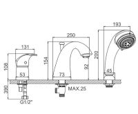 Смеситель на борт ванны Frap H21 F1121 Хром — фото 14, Смесители