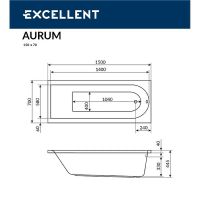 Акриловая ванна Excellent Aurum 150x70 WAEX.AUR15.HYDRO+.CR с гидромассажем — фото 4, Ванны