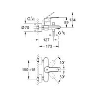 Смеситель для ванны Grohe Eurostyle Cosmopolitan 33591002 Хром — фото 12, Смеситель для ванны