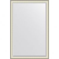 Зеркало Evoform Exclusive 174х114 BY 7458 с фацетом в багетной раме - Белая кожа с хромом 78 мм — фото 1, Мебель для ванной