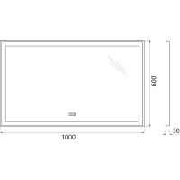 Зеркало BelBagno 100 SPC-GRT-1000-600-LED-TCH-WARM с подсветкой с подогревом с сенсорным выключателем — фото 8, Мебель для ванной