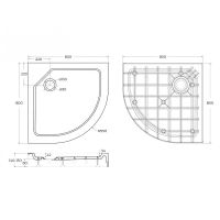 Душевой поддон из стеклокомпозита Cezares Tray SMC 80x80 TRAY-SMC-R-80-550-150-W Белый — фото 6, Стеклопластиковые душевые поддоны