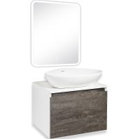 Тумба под раковину Runo Бари 60 00-00001378 подвесная Железный камень Белая — фото 20, Тумбы под раковину