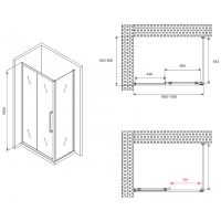 Душевой уголок Abber Schwarzer Diamant 100x90 AG30100BMH-S90BM профиль Черный стекло матовое — фото 5, Прямоугольные душевые уголки