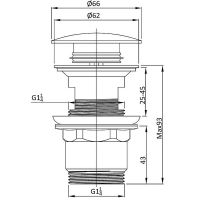 Донный клапан Vincea DPU-1B01GM click-clack Вороненая сталь — фото 2, Донные клапаны