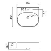 Товар: Раковина Gappo 55 GT501 Белая - фото 2 Раковина Gappo 55 GT501 Белая — фото 2, Раковины