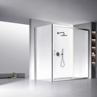 Душевая стенка Veconi Rovigo KP-13 110 KP13-110-01-C5 профиль Хром стекло прозрачное — фото 2, Боковые стенки