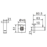 Крючок CeramaLux Venezia 88601-1 Хром — фото 2, Крючки для полотенец