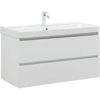 Тумба под раковину Aquanet Вега 100 316655 подвесная Белый глянец — фото 1, Мебель для ванной