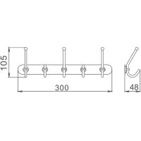 Вешалка для полотенец Haiba HB201-5 Хром — фото 2, Крючки для полотенец