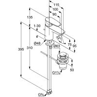 Смеситель для раковины Kludi Pure Solid 343820575 Хром — фото 4, Смесители