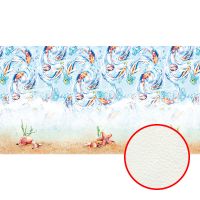 Фреска Ortograf Flora 31254 Фактура флок FLK Флизелин (5*2,7) Синий/Бежевый/Оранжевый, Рыбы — фото 1, Фрески