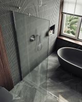 Душевая перегородка Maybah Glass MGD-680-5ш 1090x1950 в широком профиле Хром матовый стекло сатиновое — фото 4, Душевые перегородки