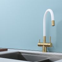 Смеситель для кухни Splenka S70.64.03 Золото матовое Белый — фото 22, Смесители для кухни