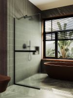 Товар: Душевая перегородка Maybah Glass MGD-731-6у 790x1950 в узком профиле Черный стекло сатиновое - фото 2 Душевая перегородка Maybah Glass MGD-731-6у 790x1950 в узком профиле Черный стекло сатиновое — фото 2, Душевые перегородки