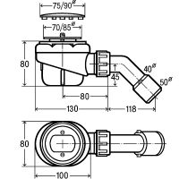 Сифон для душевого поддона Viega Domoplex 6928 126582 Хром — фото 3, Прочие комплектующие для слива и канализации