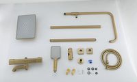 Душевая система Gappo G91 G2491-3 с термостатом Золото — фото 26, Душевые стойки