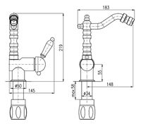 Смеситель для биде Rav Slezak Labe Бронза арт-L508.5/9SM — фото 2, Смесители для биде
