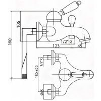 Смеситель на борт ванны Cezares Elite ELITE-PBVM-03/24-Nc Золото 24 карат — фото 2, Смесители