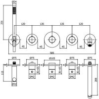 Смеситель для ванны Paffoni Modular Box MDE001NO с термостатом Черный матовый — фото 3, Смеситель для ванны