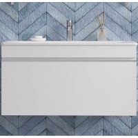 Тумба под раковину Velvex Pulsus 100 tp.PUL.PUL.100.1Y подвесная Белая глянцевая — фото 1, Мебель для ванной